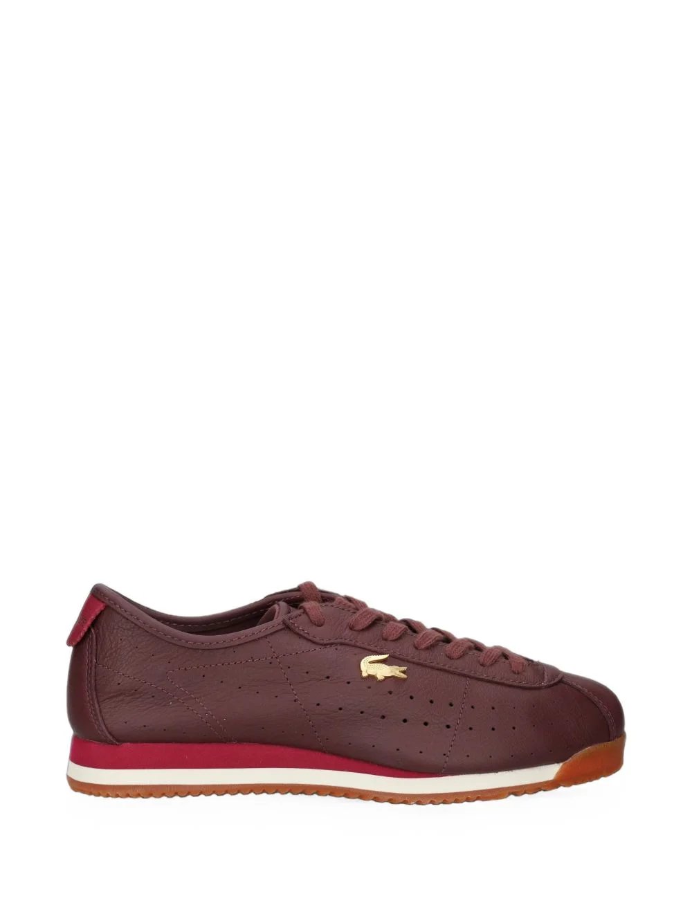 logo-plaque perforated sneakers - 1