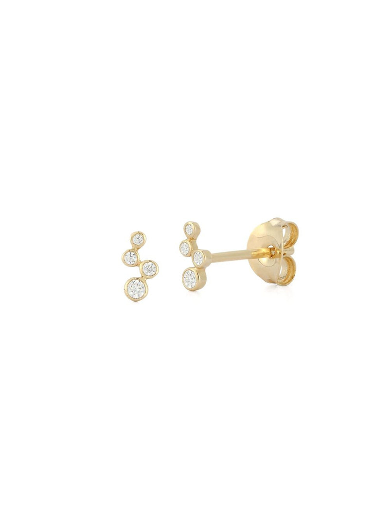 MATEO 14k yellow gold diamond wave bezel studs outlook