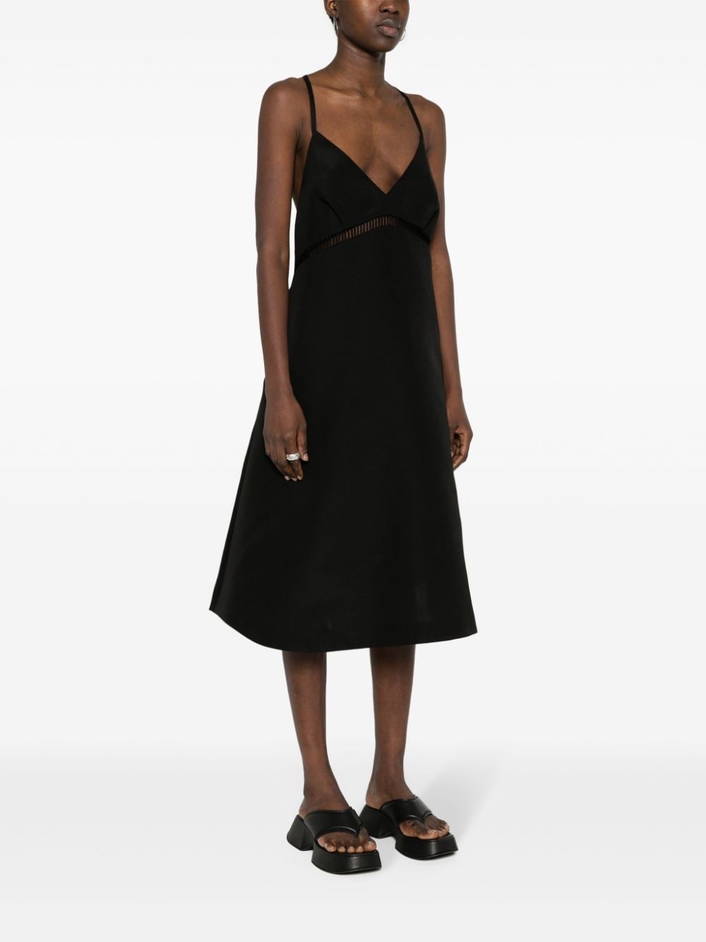 faille flared midi dress - 3
