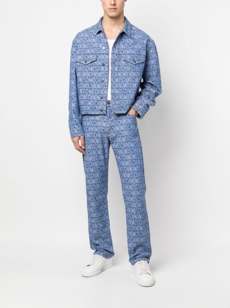 all-over logo print jeans - 2