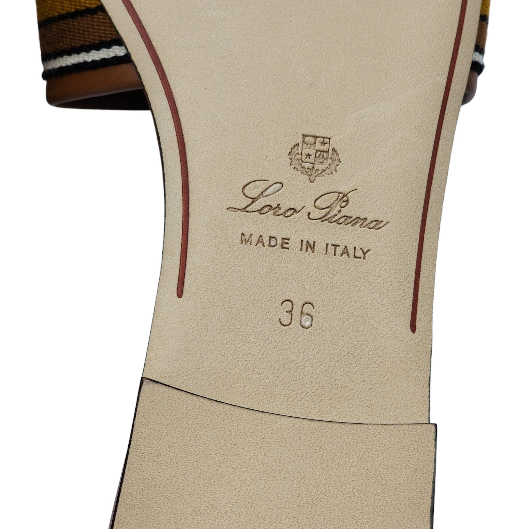 Loro Piana The Suitcase Stripe Flat Sandals in Brown - 7