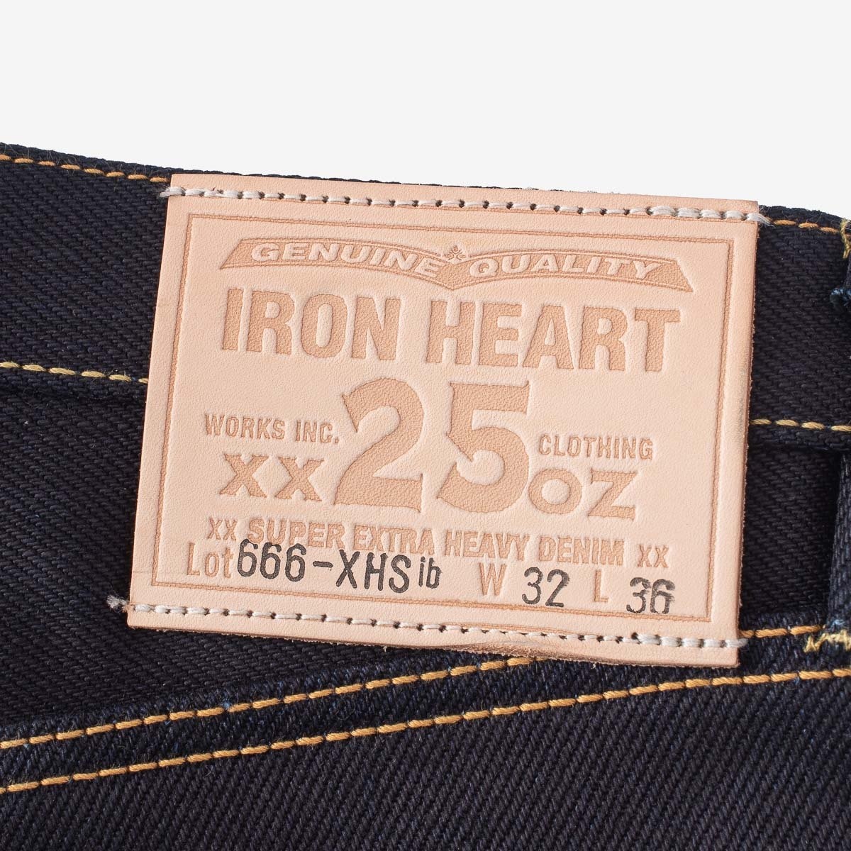 IH-666-XHSib 25oz Selvedge Denim Slim Straight Cut Jeans - Indigo/Black - 10