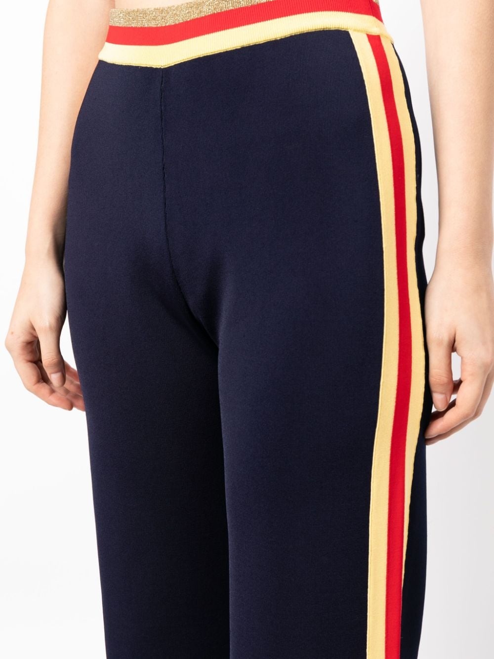 stripe-detail flared track pants - 5