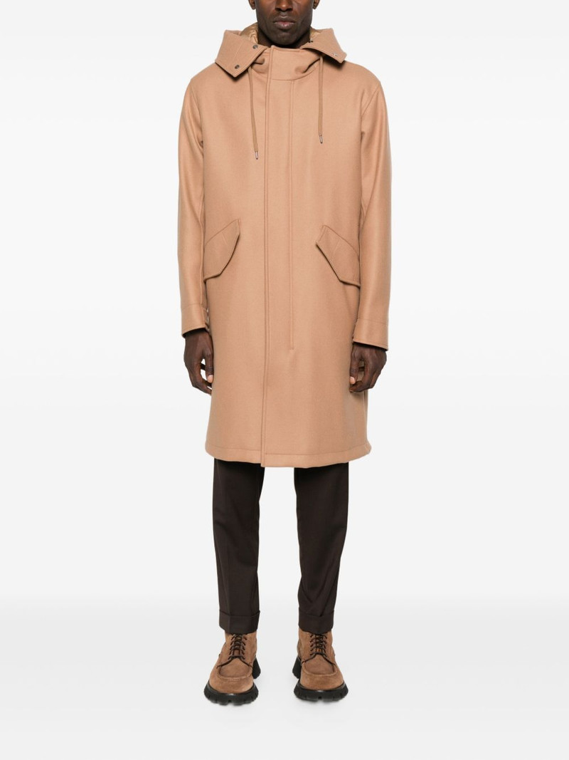 Herno flap-pocket hooded coat outlook