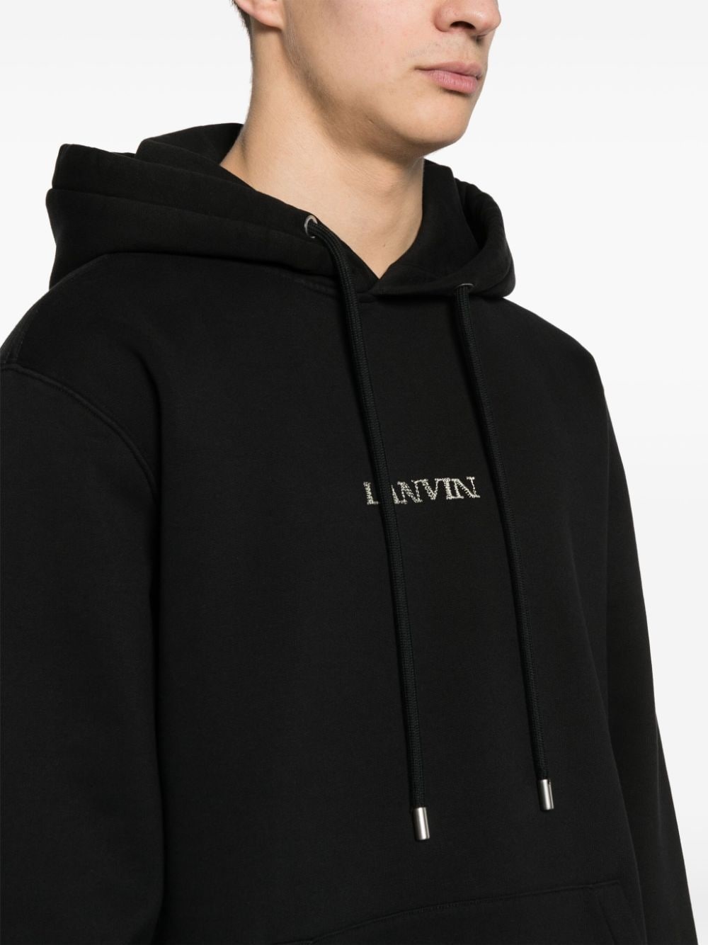 logo-embroidered cotton hoodie - 6