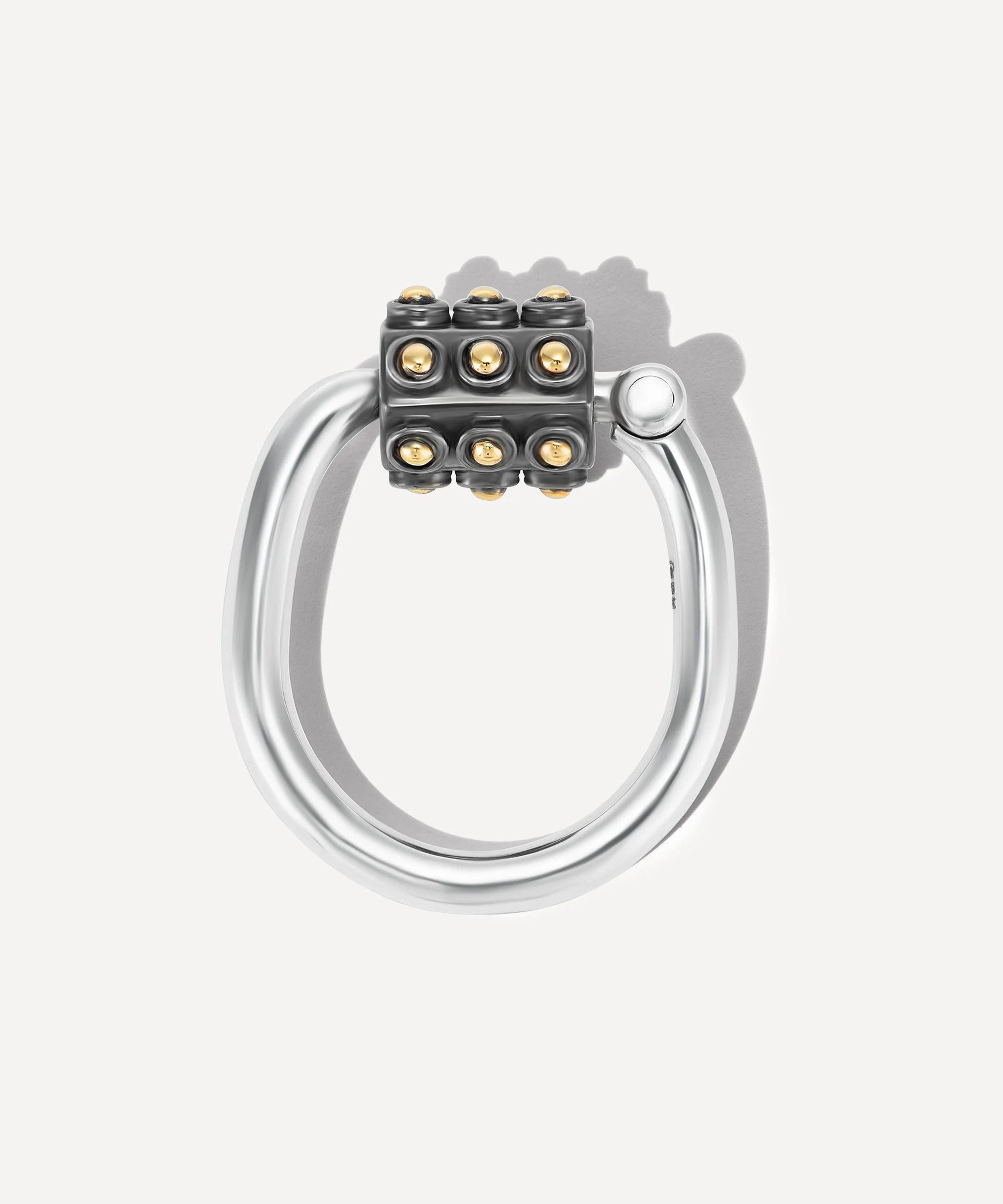 Mixed Metal Ball Trundle Lock Ring - 1