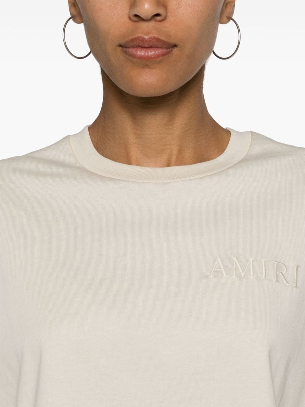 embroidered-logo cropped T-shirt - 5