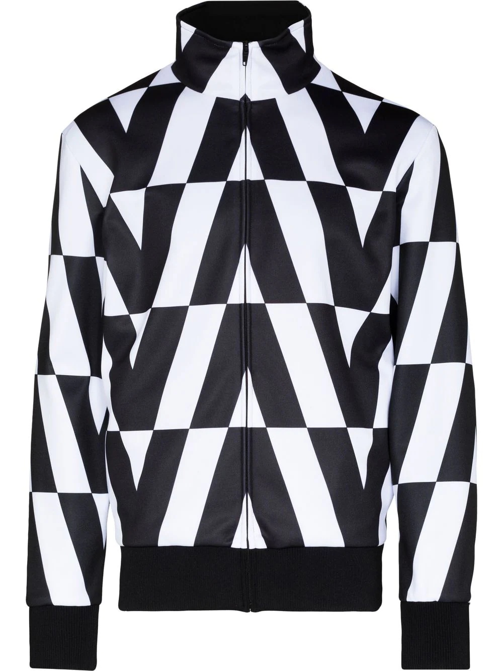 abstract-print zip-front jacket - 1