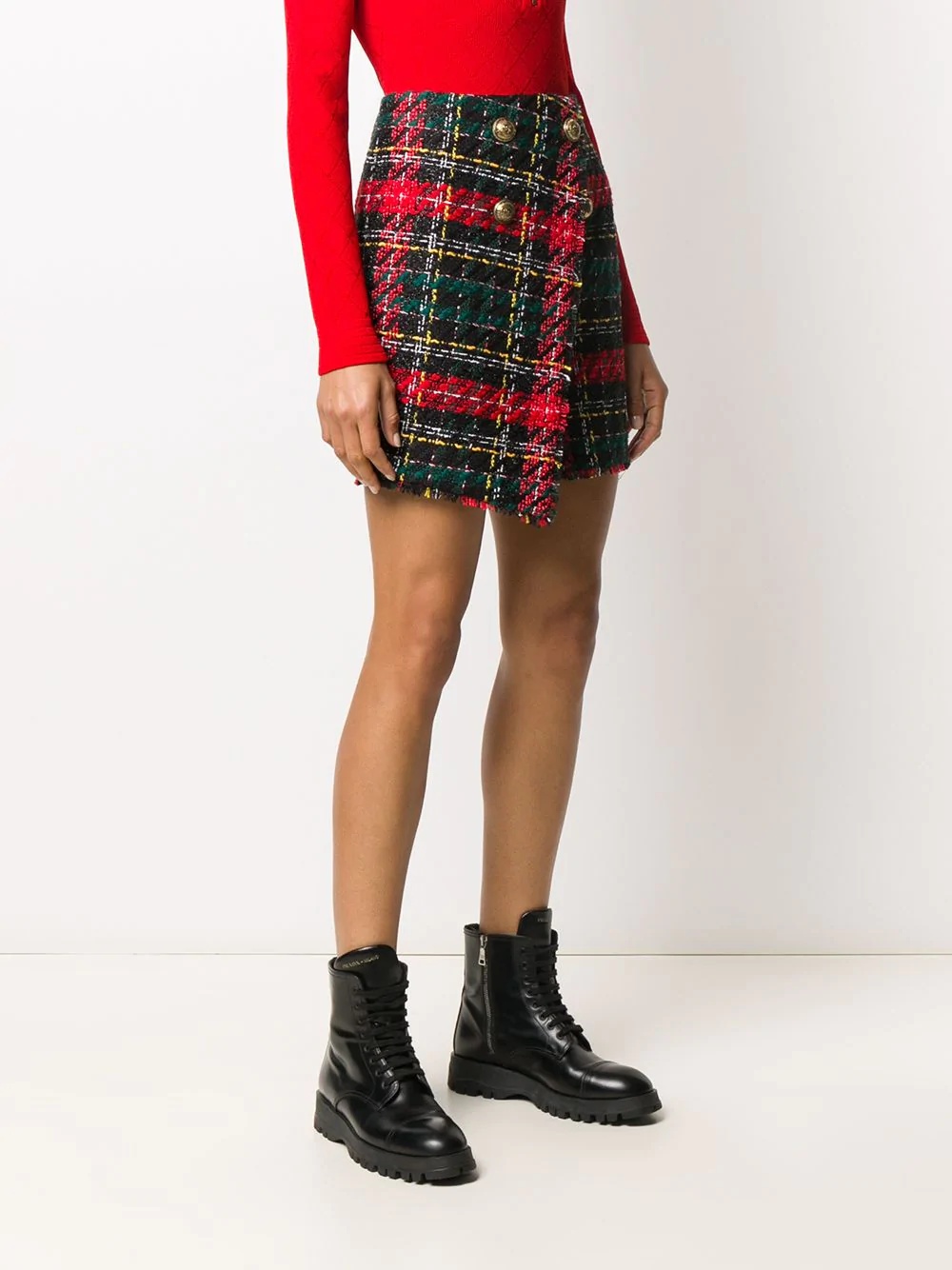 asymmtetric tweed skirt - 3