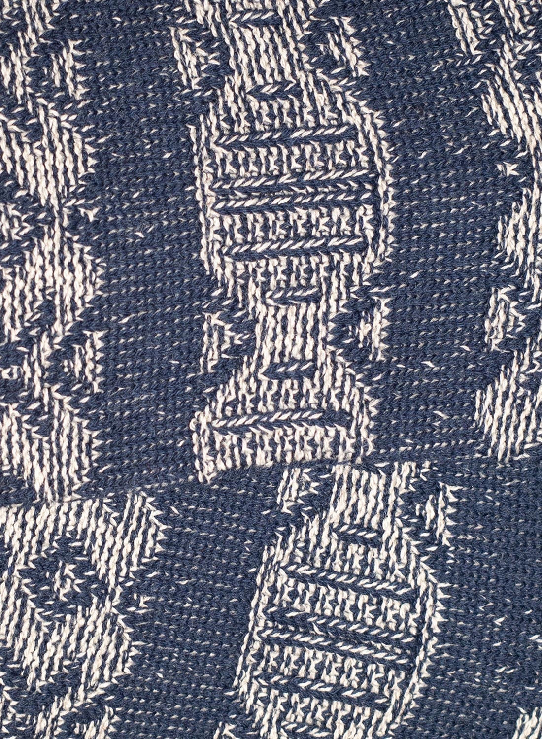 Kinari Tokyo Cotton Links Pattern Crew Sock in Navy - 2