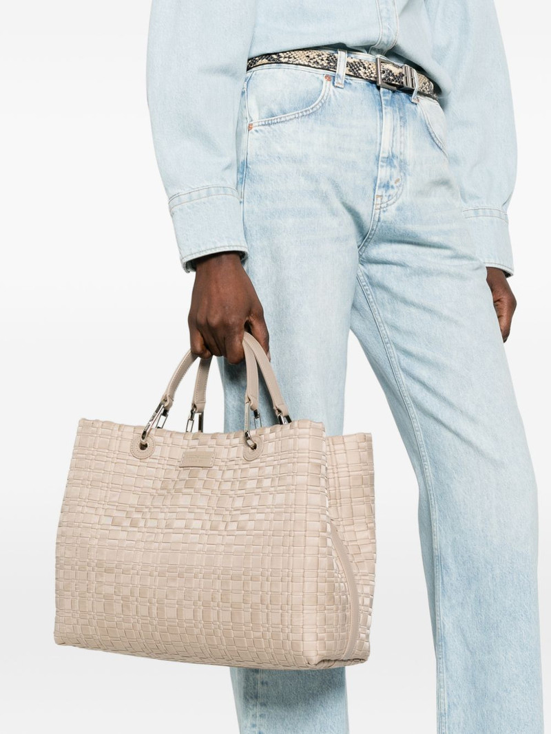 EMPORIO ARMANI woven top-handle tote bag outlook
