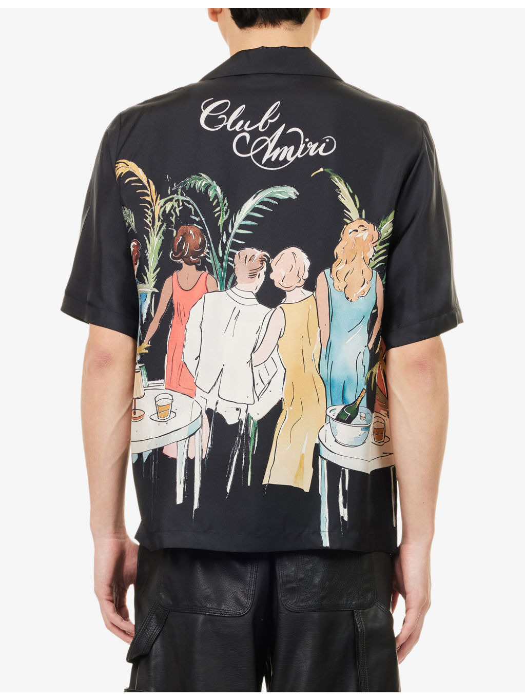 Graphic-Print Short-Sleeve Silk Bowling Shirt - 4