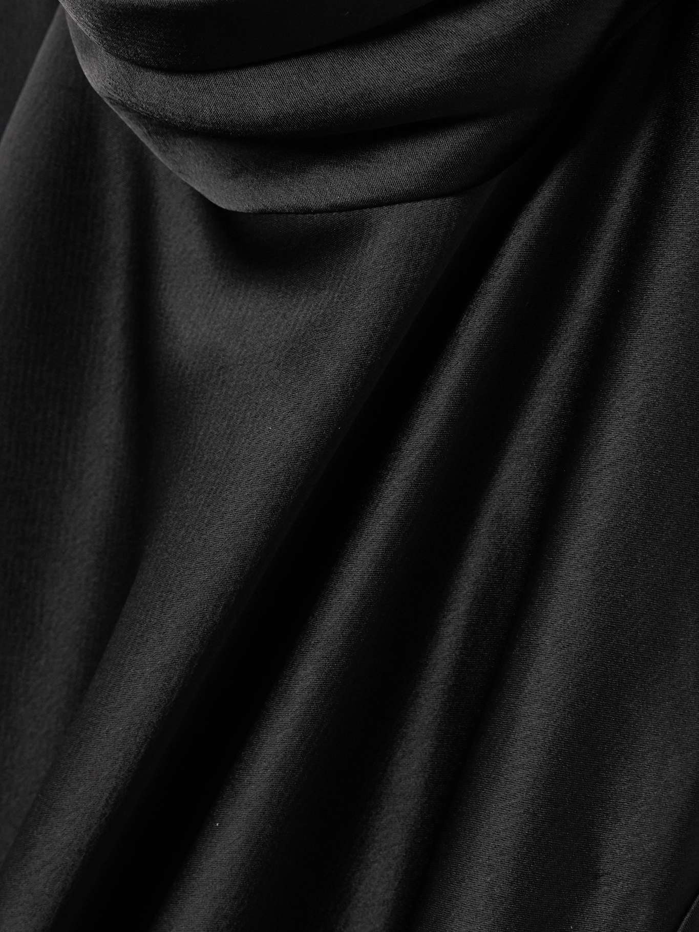 Barb draped satin blouse Black - 4