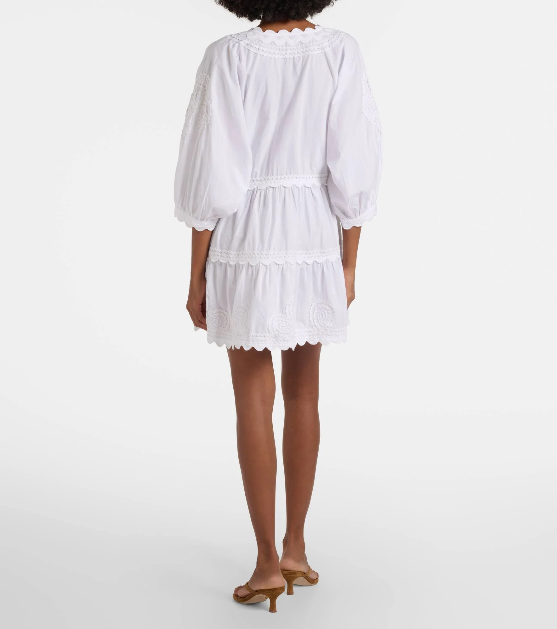 sachin and babi light blue dress Embroidered Cotton Poplin Minidress