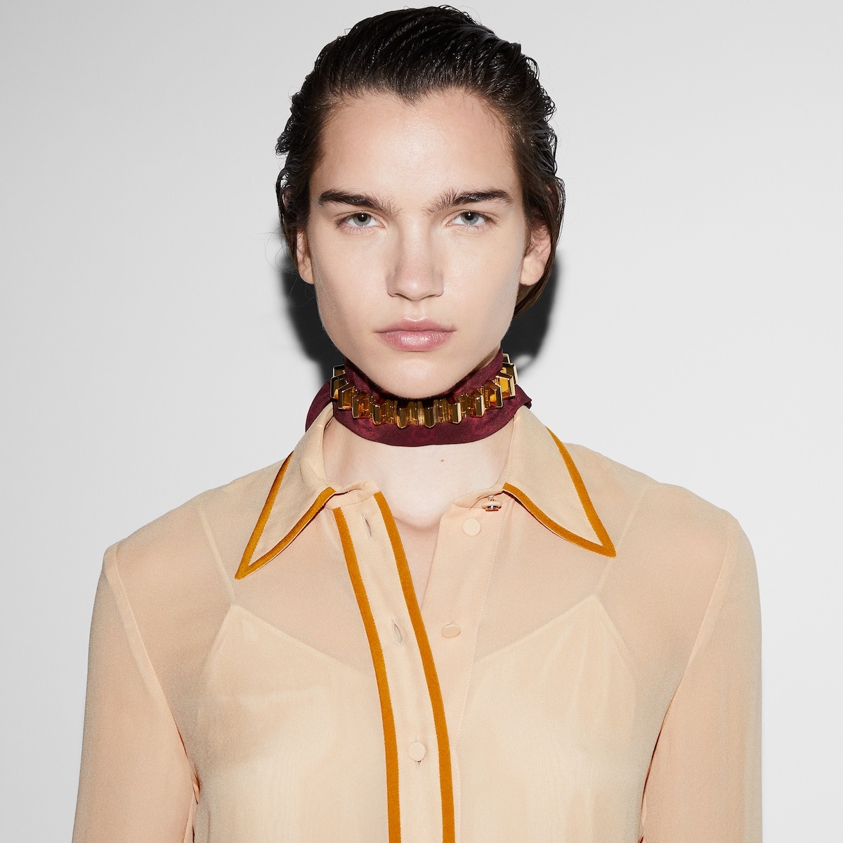 Light silk georgette shirt - 5