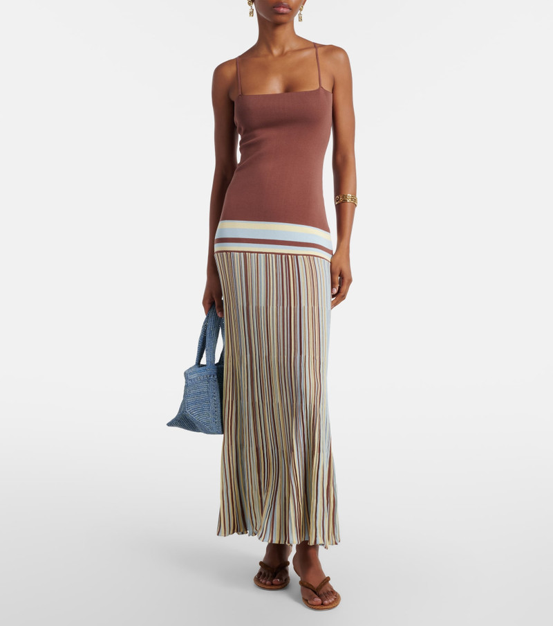 FAITHFULL Citara striped cotton-blend maxi dress outlook