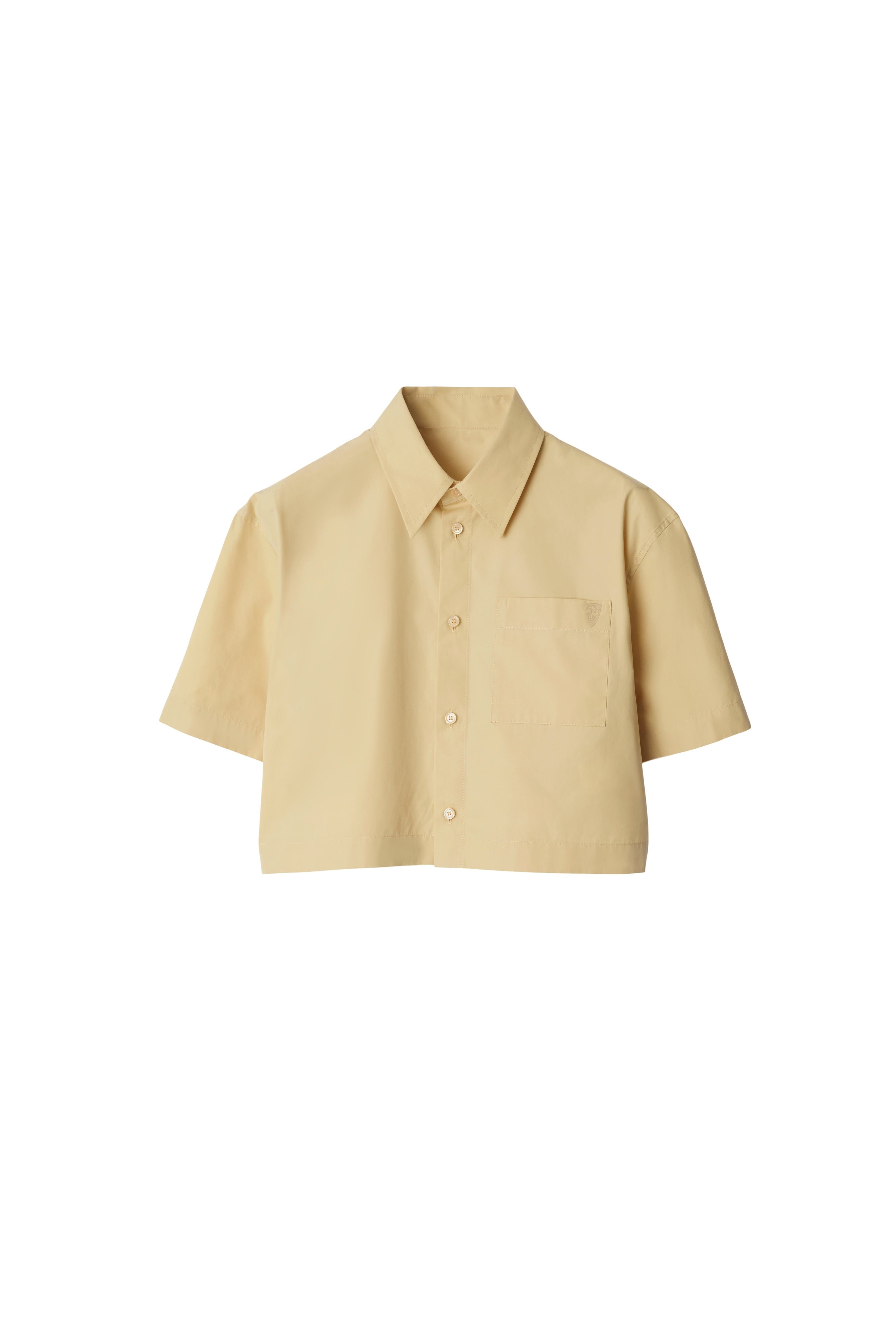 burberry Cropped Cotton Shirt in Hay at Nordstrom - 2