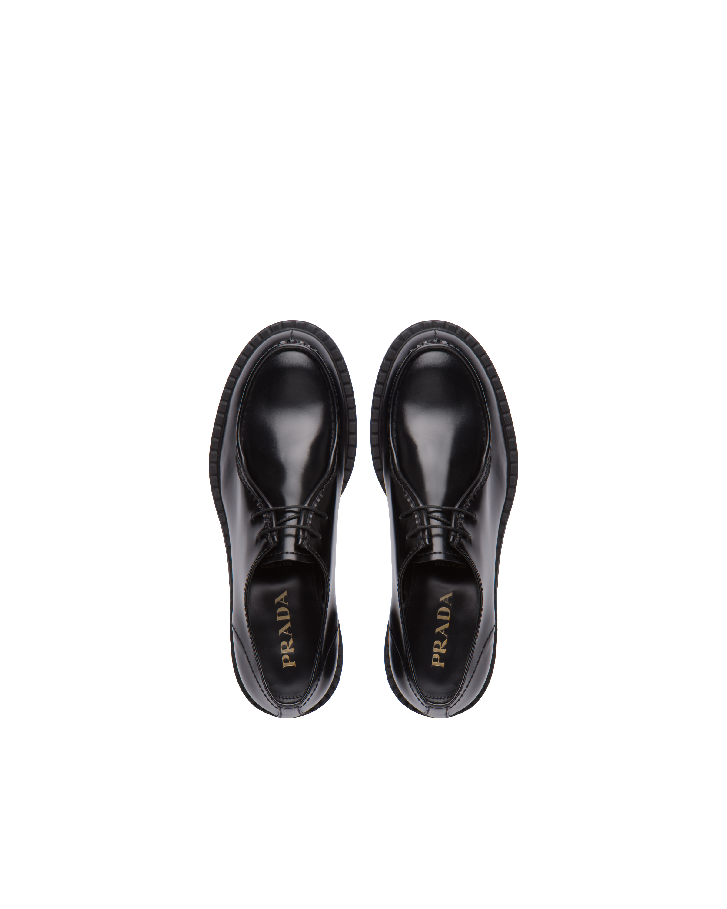 Brushed leather lace-up shoes - 4