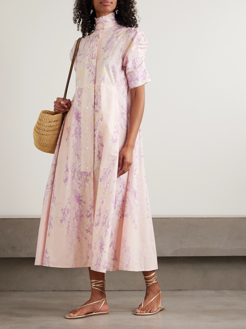 Thierry Colson Venetia Ruffled Floral-print Cotton-poplin Midi Dress outlook