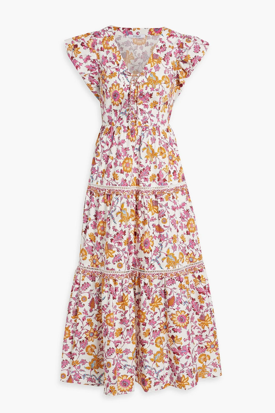 Beatrice printed cotton-blend poplin midi dress - 1