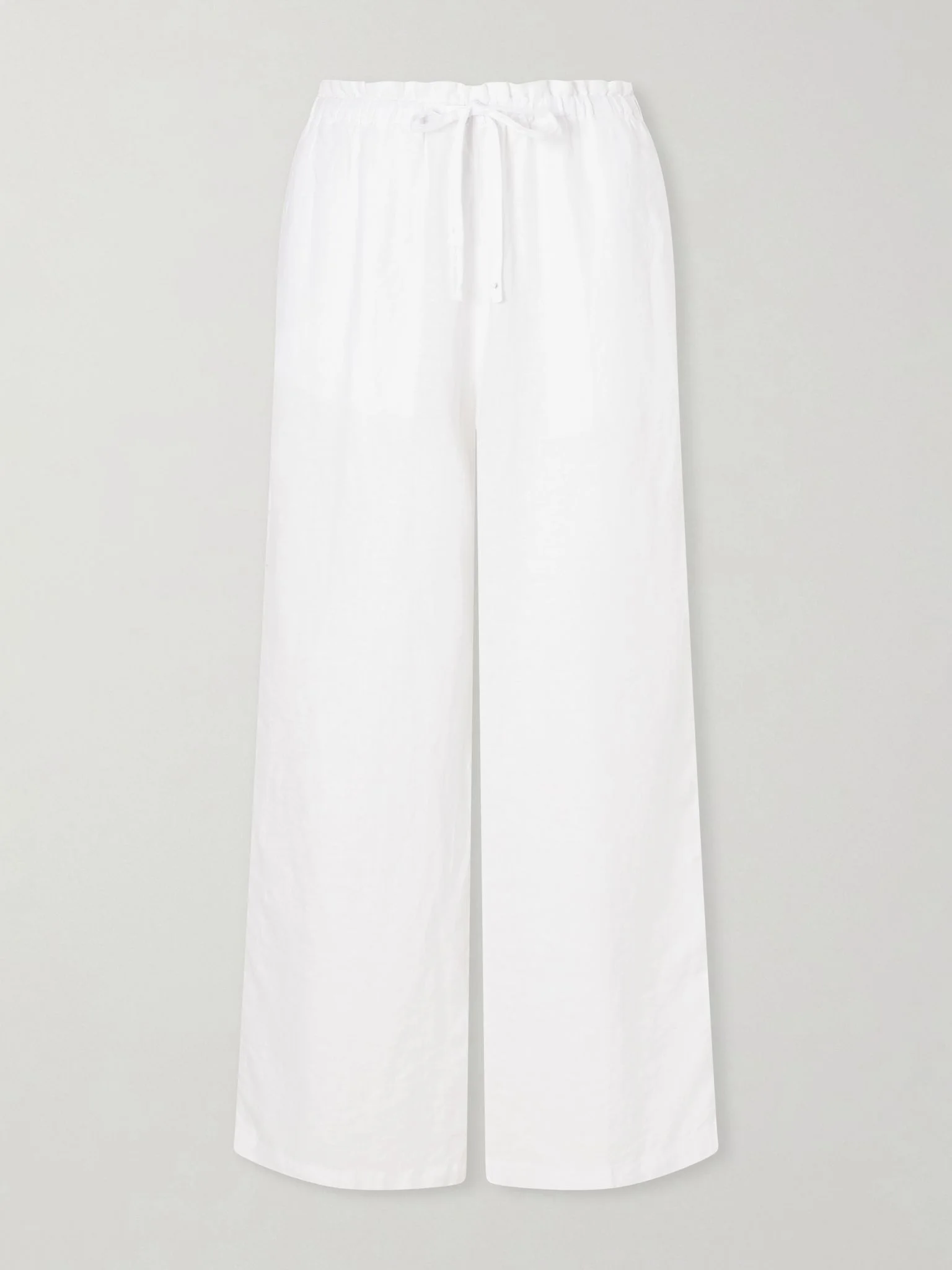 Linen straight-leg pants White - 1
