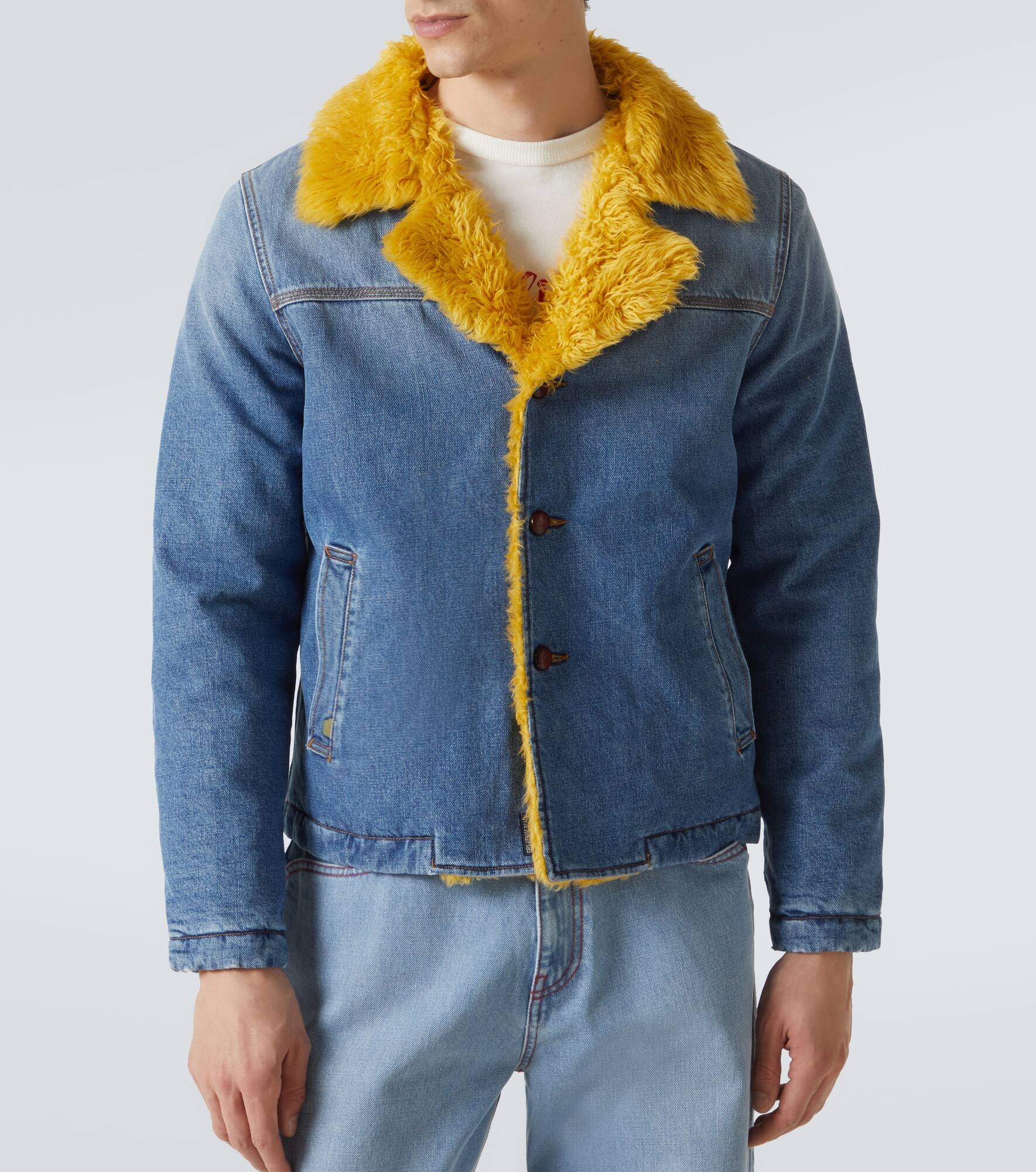 Faux shearling-lined denim jacket - 3