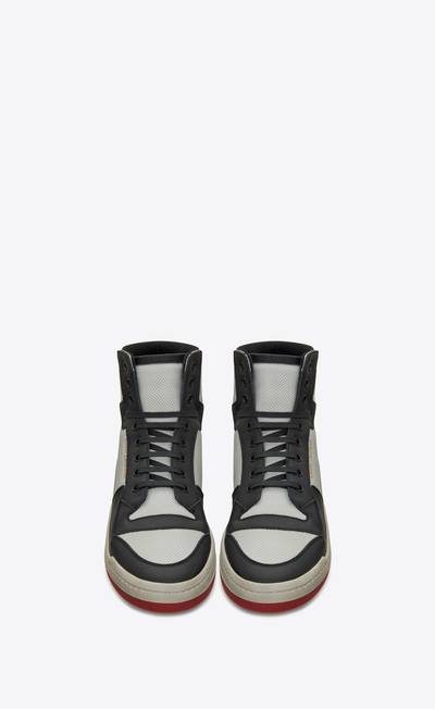 SAINT LAURENT sl24 mid-top sneakers in perforated and grained leather outlook