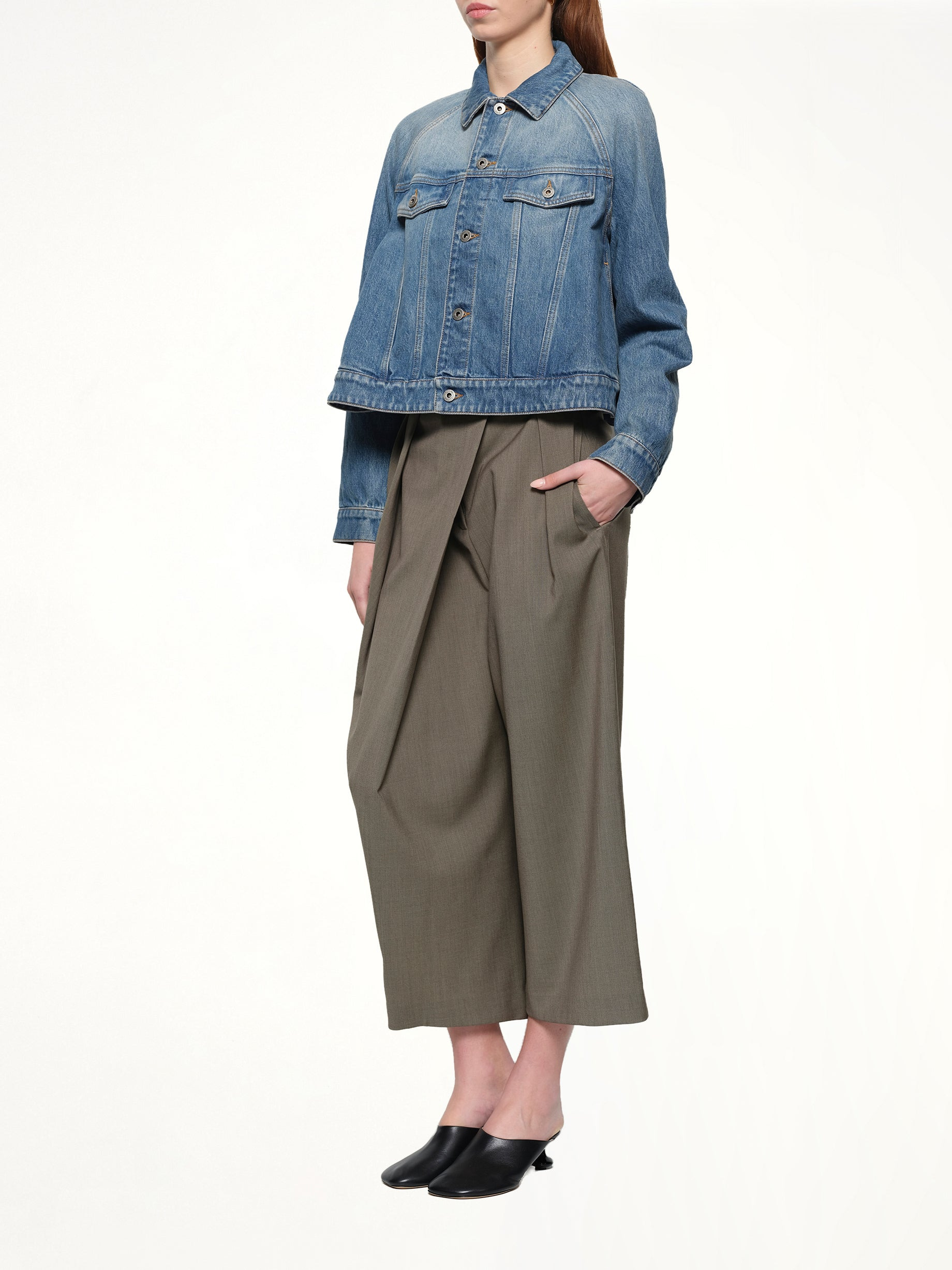 Trapeze Jacket in Denim Blue - 4