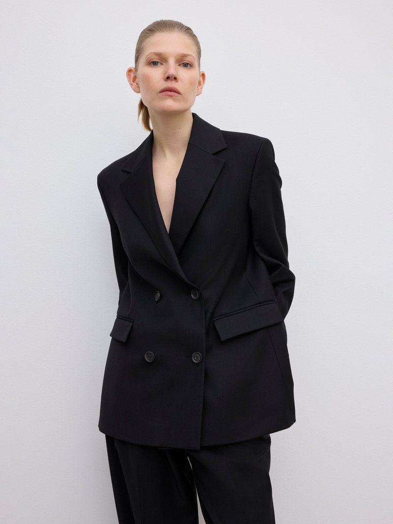 House of Dagmar Classic wool blazer black outlook