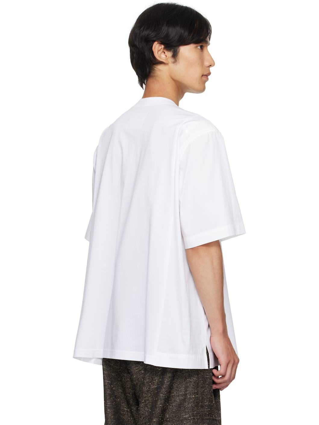 White Poplin x Cotton Jersey T-shirt - 3