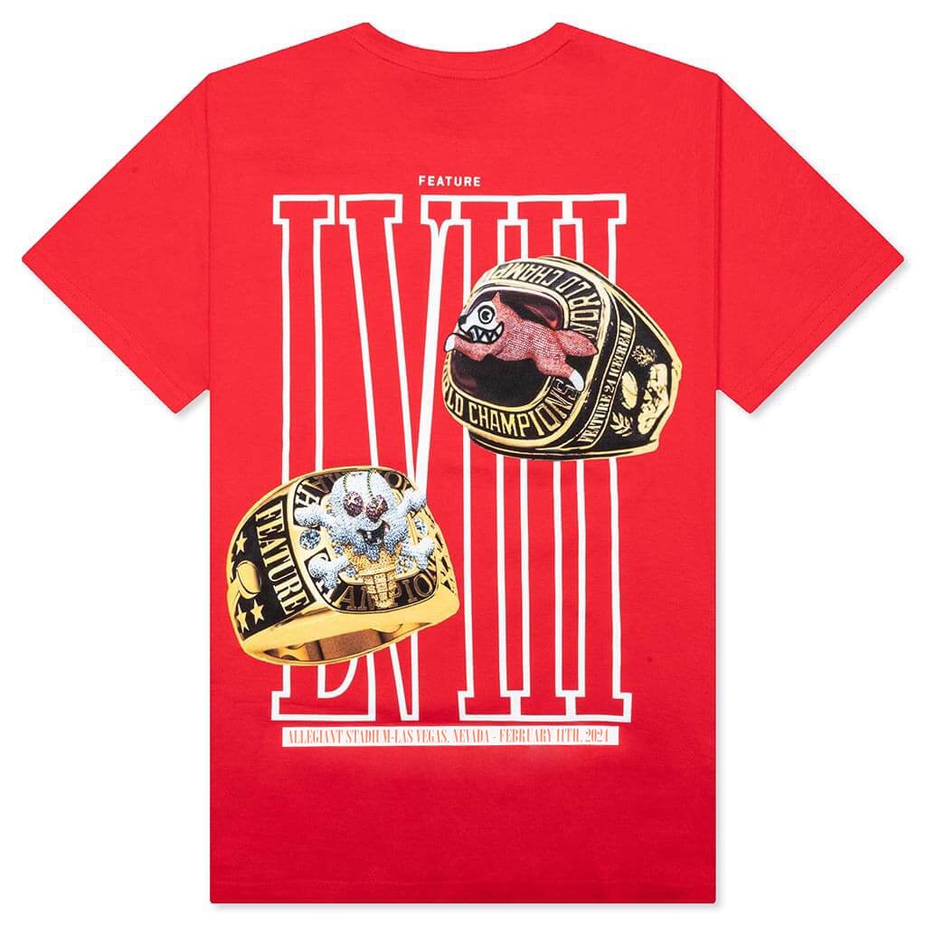 FEATURE X ICECREAM RINGS SHORT SLEEVE TEE - TOMATO RED - 2