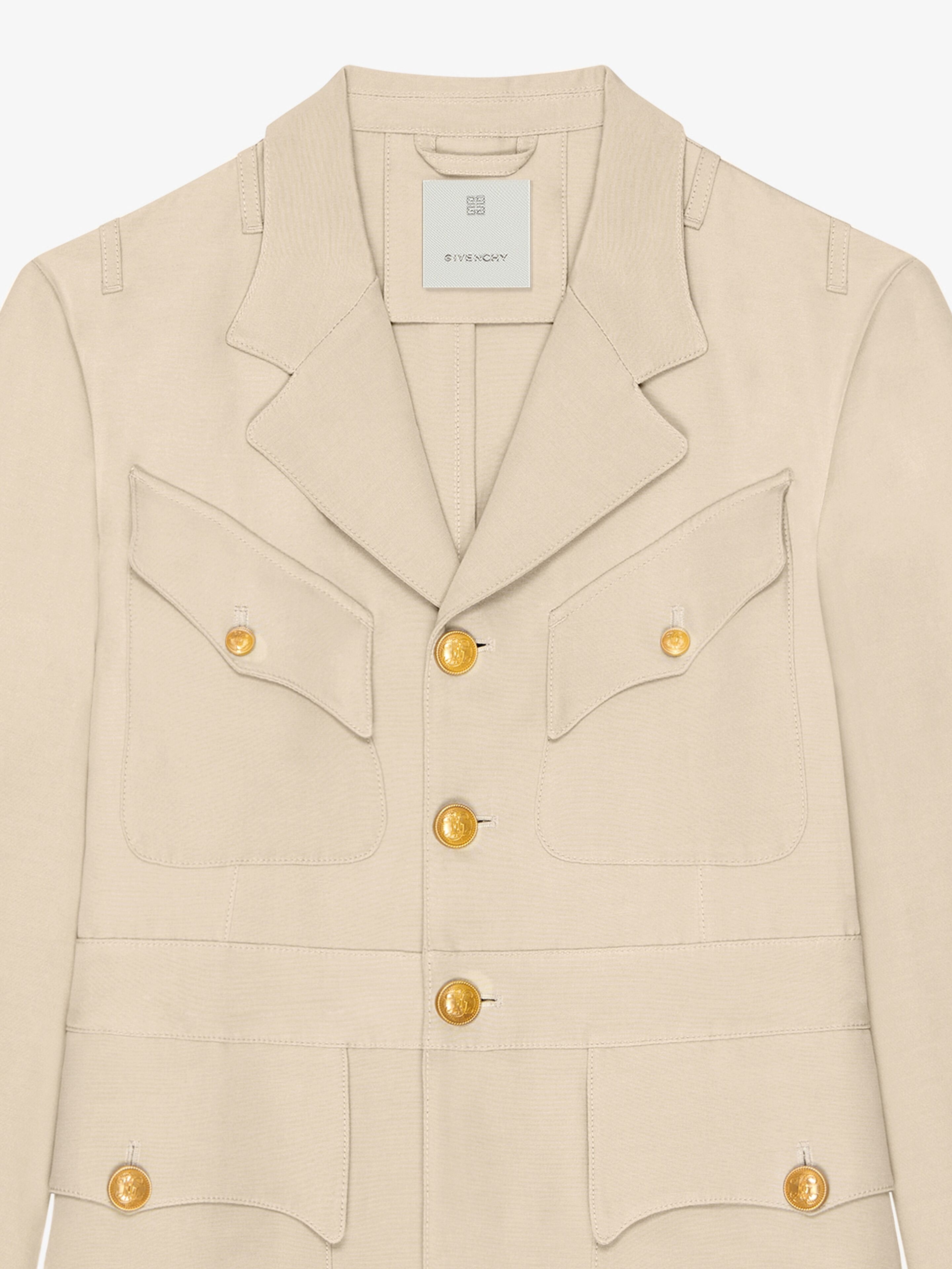 MILITARY JACKET IN SILK AND COTTON - 5
