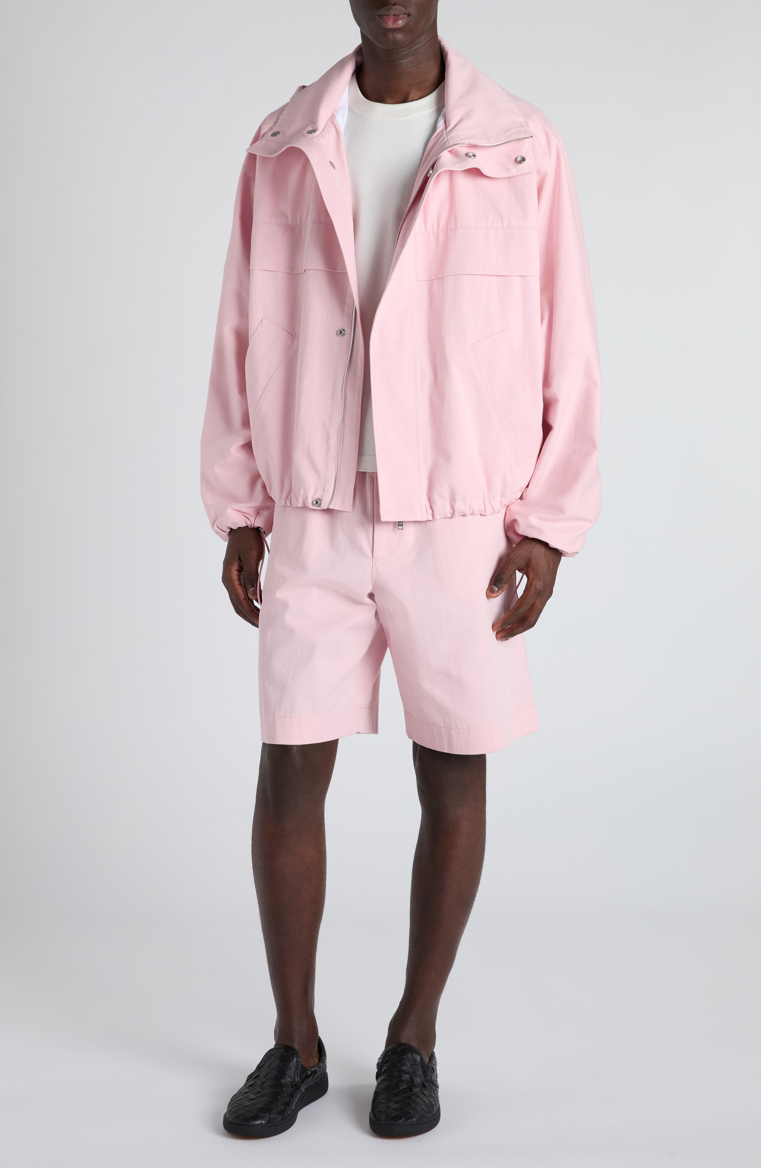 Bottega Veneta Cotton Twill Blouson Jacket with Packable Hood in Camelia at Nordstrom - 2