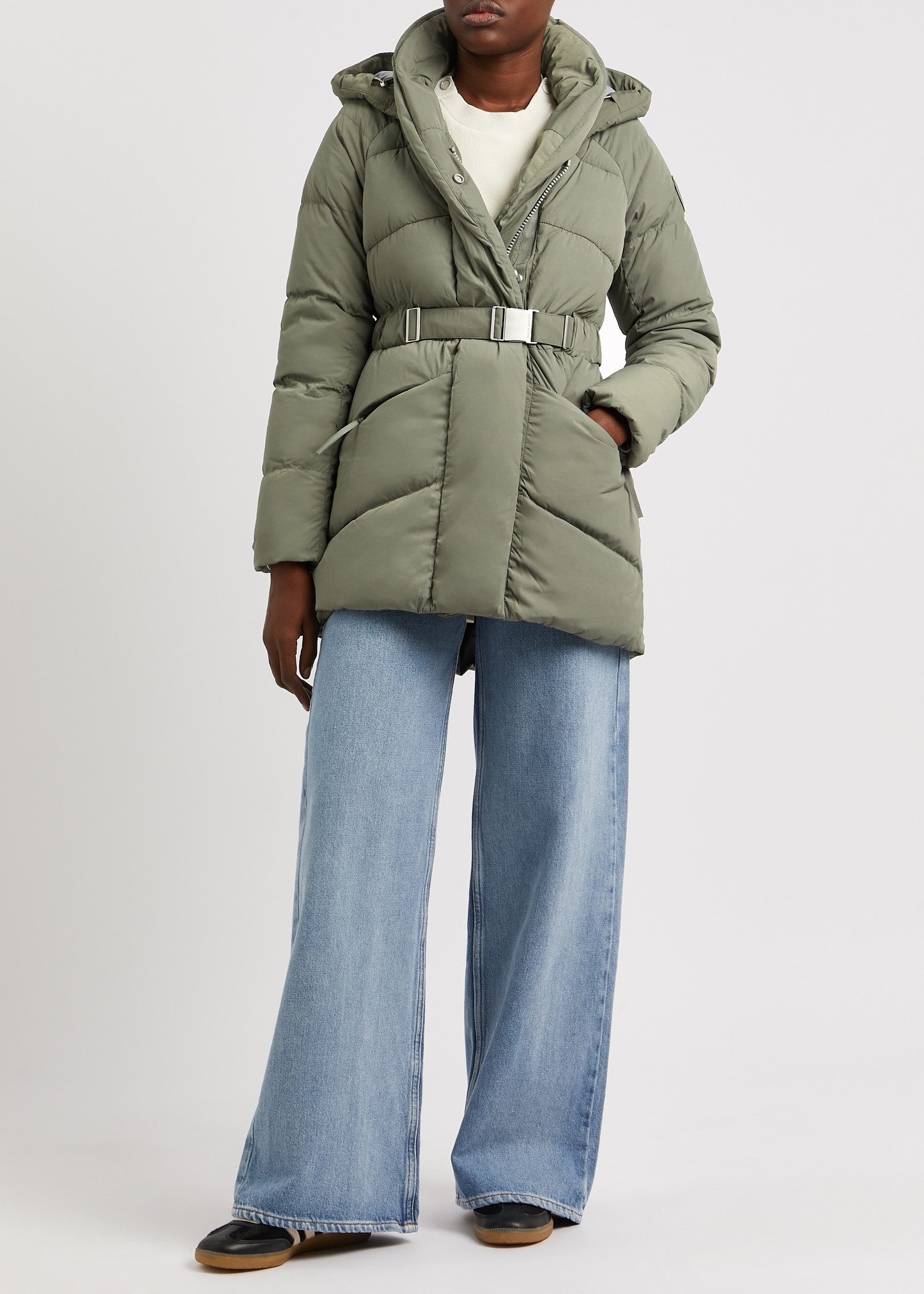 Marlow belted quilted shell coat - 4