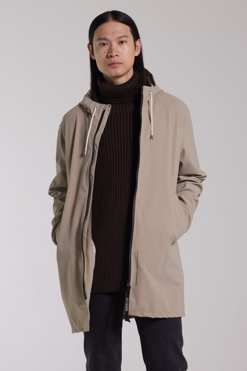 Stutterheim Stockholm Lightweight Matte Zip Raincoat Potato outlook
