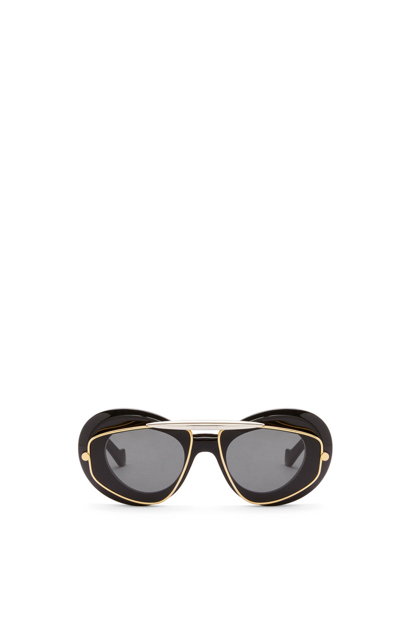 Wing double frame sunglasses in acetate and metal - 1