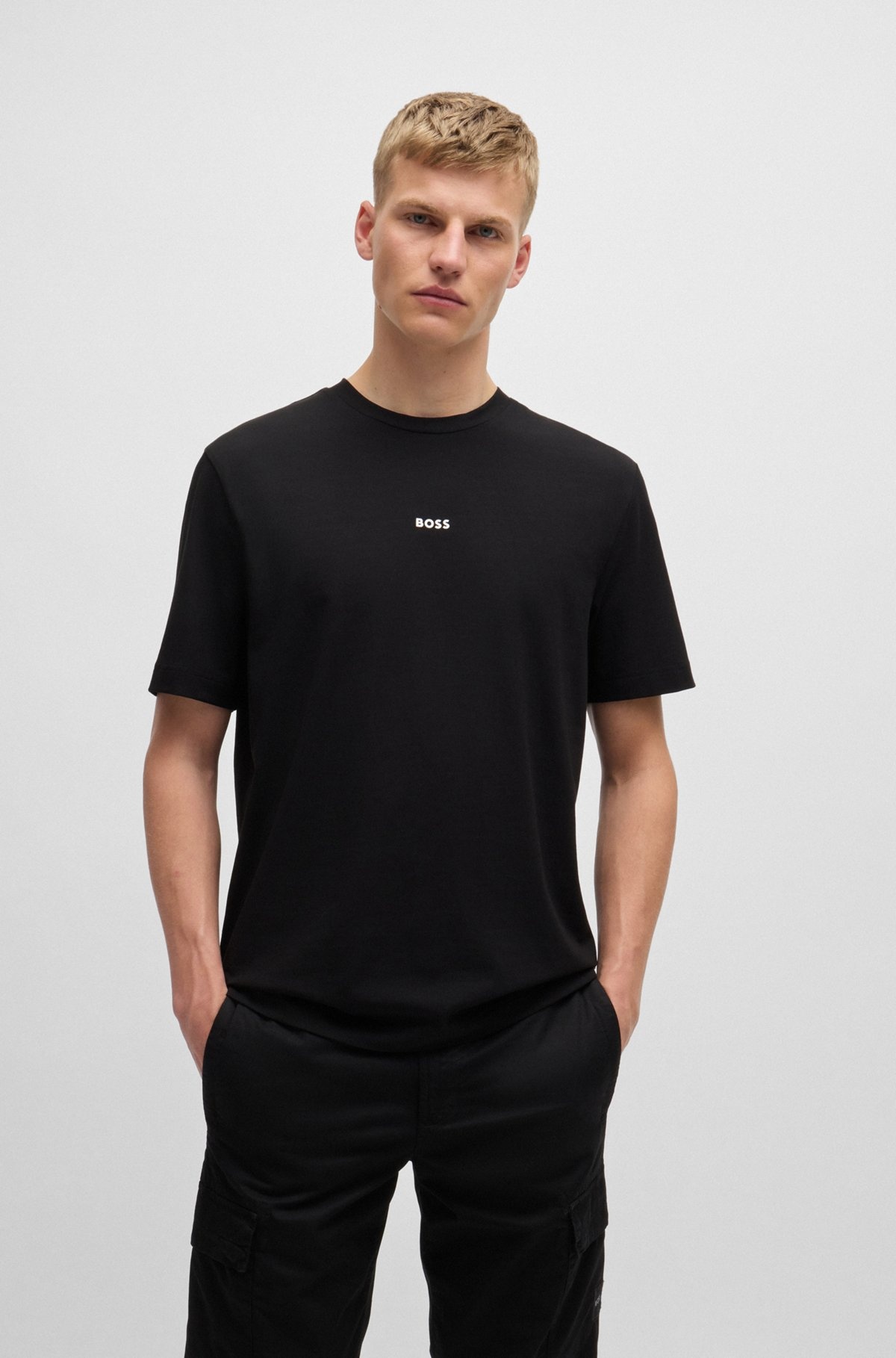RELAXED-FIT T-SHIRT IN STRETCH COTTON WITH LOGO PRINT - 2
