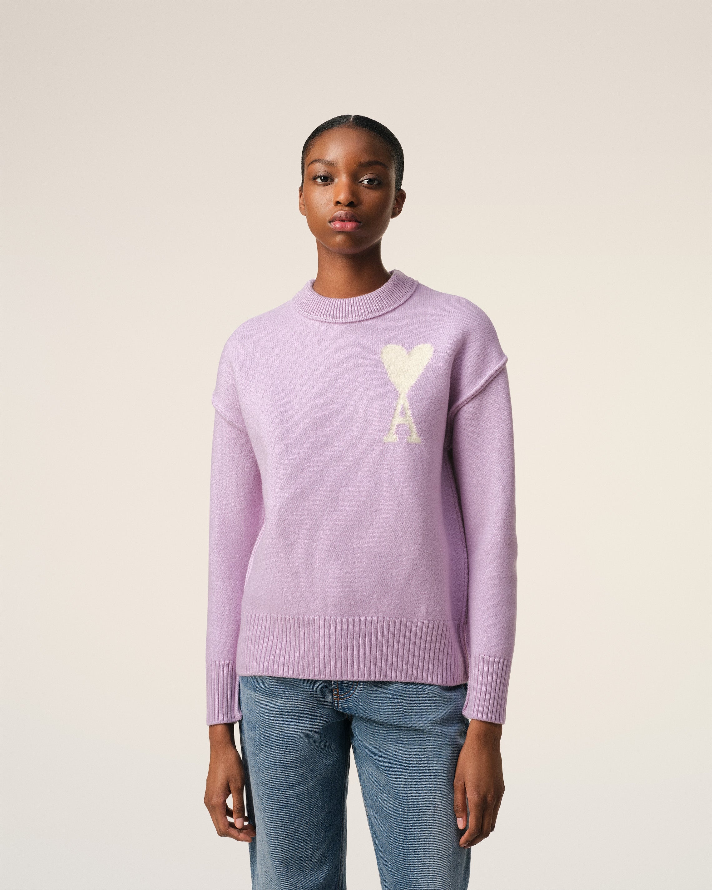 PURPLE WOOL AMI DE COEUR SWEATER - 3