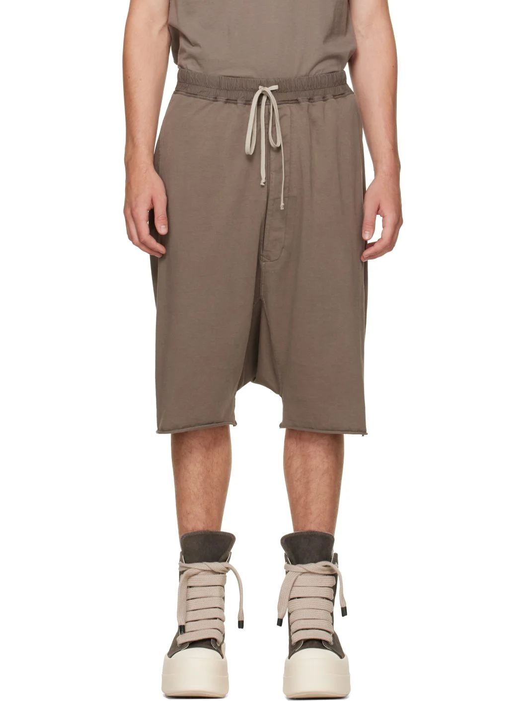 Taupe Tower Drawstring Pods Shorts - 1