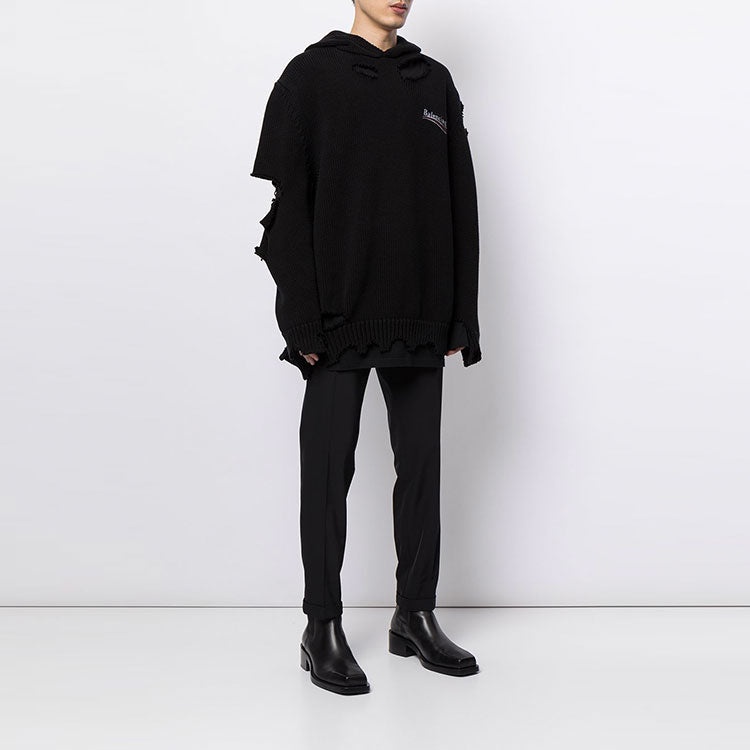 Balenciaga Political Campaign Destroyed Hoodie 'Black' 662718T32121069 - 4