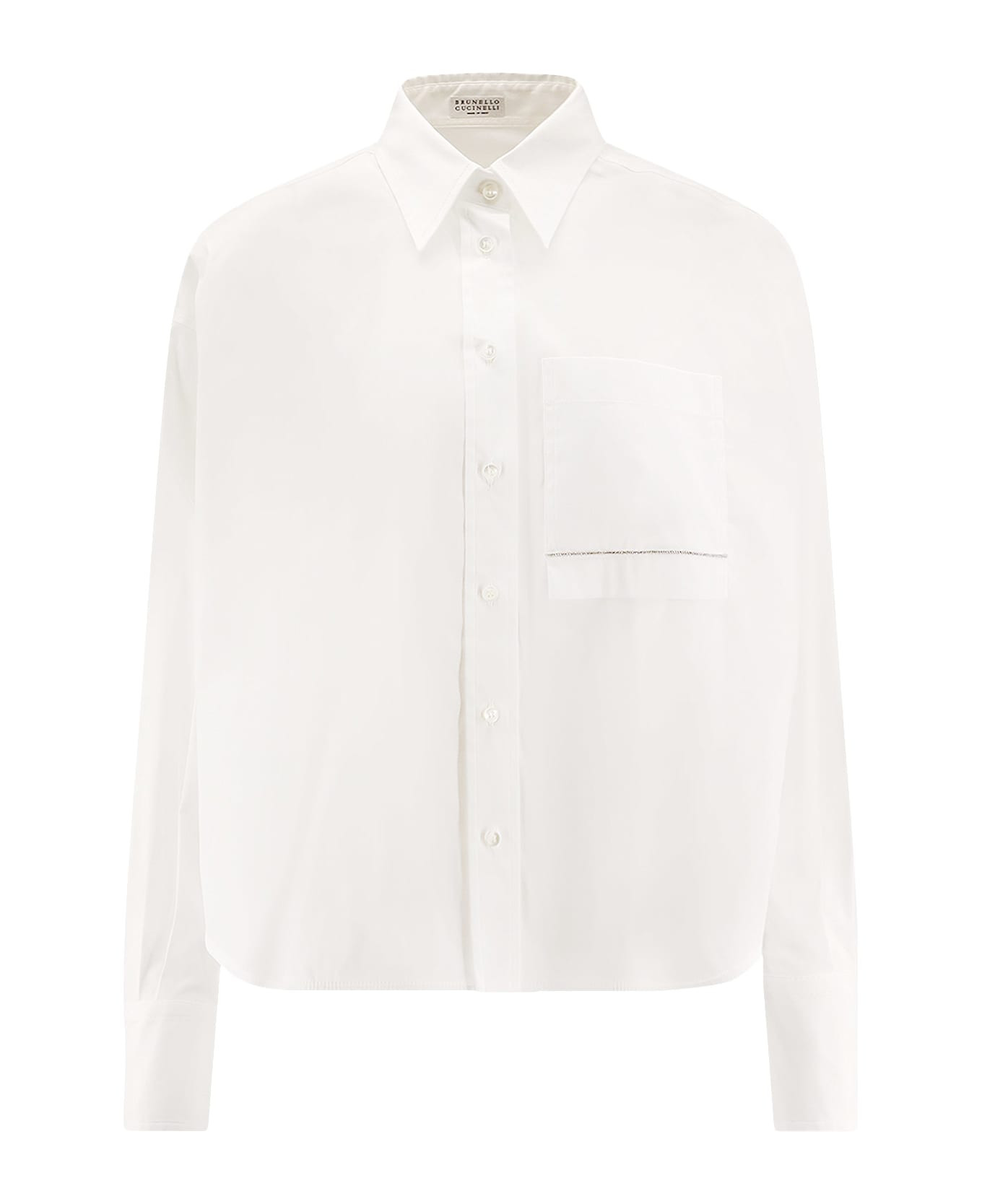 Cotton Blend Shirt With Monili Detail - 1