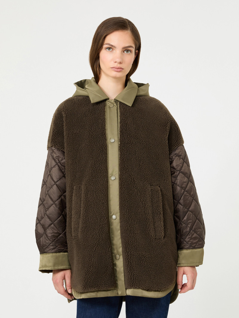 SPIGOLA Reversible down jacket in water-repellent twill - KAKI 5