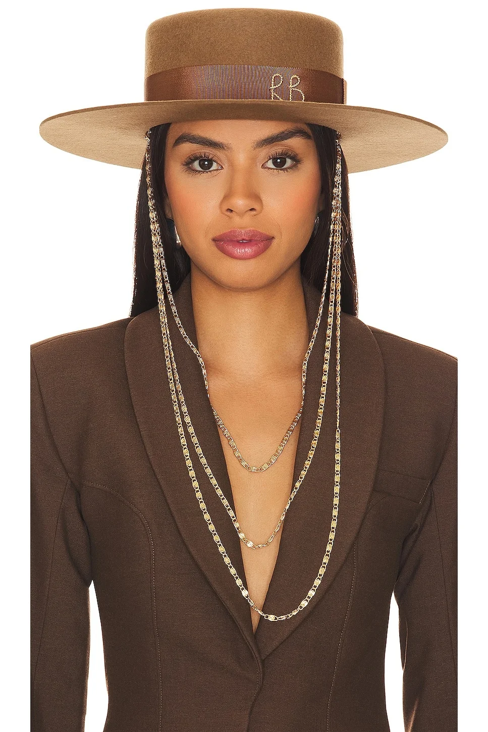 Monogram Embellished Canotier Hat - 1