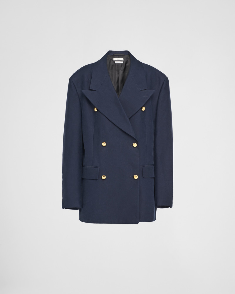 Double-breasted cotton satin jacket 1