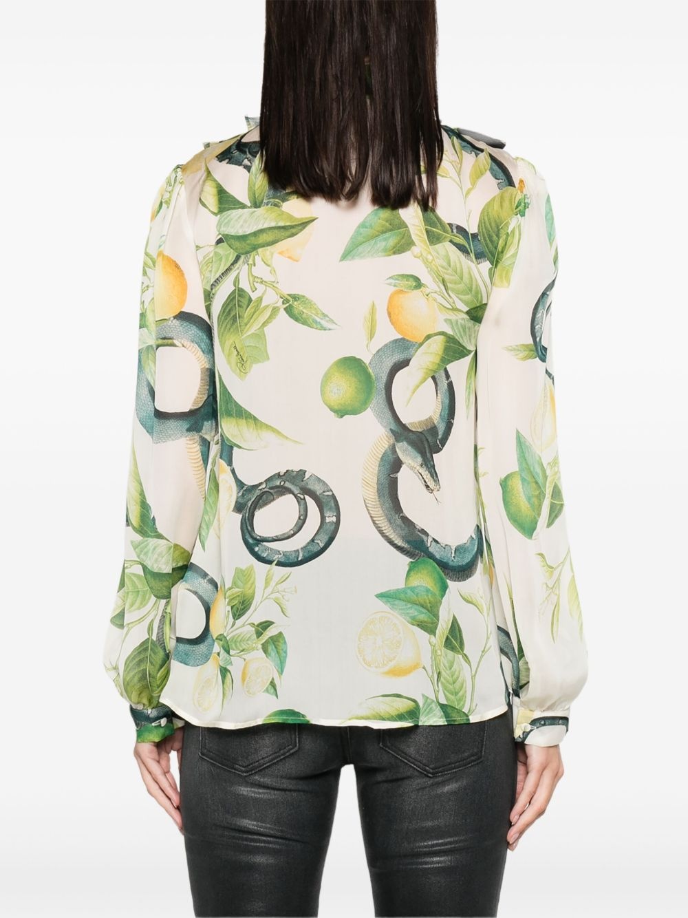 Lemon-print silk shirt - 4