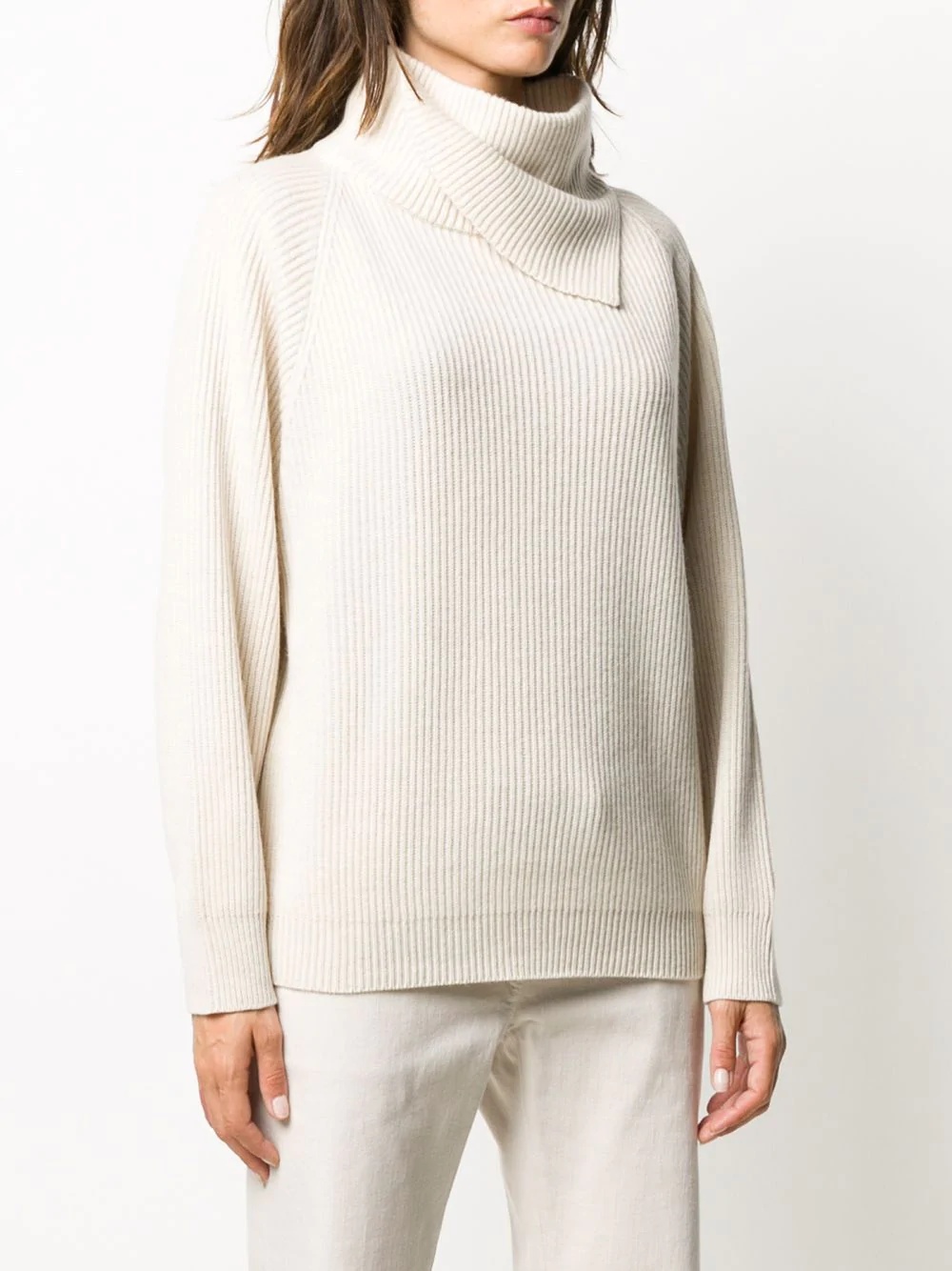 draped collar jumper - 3