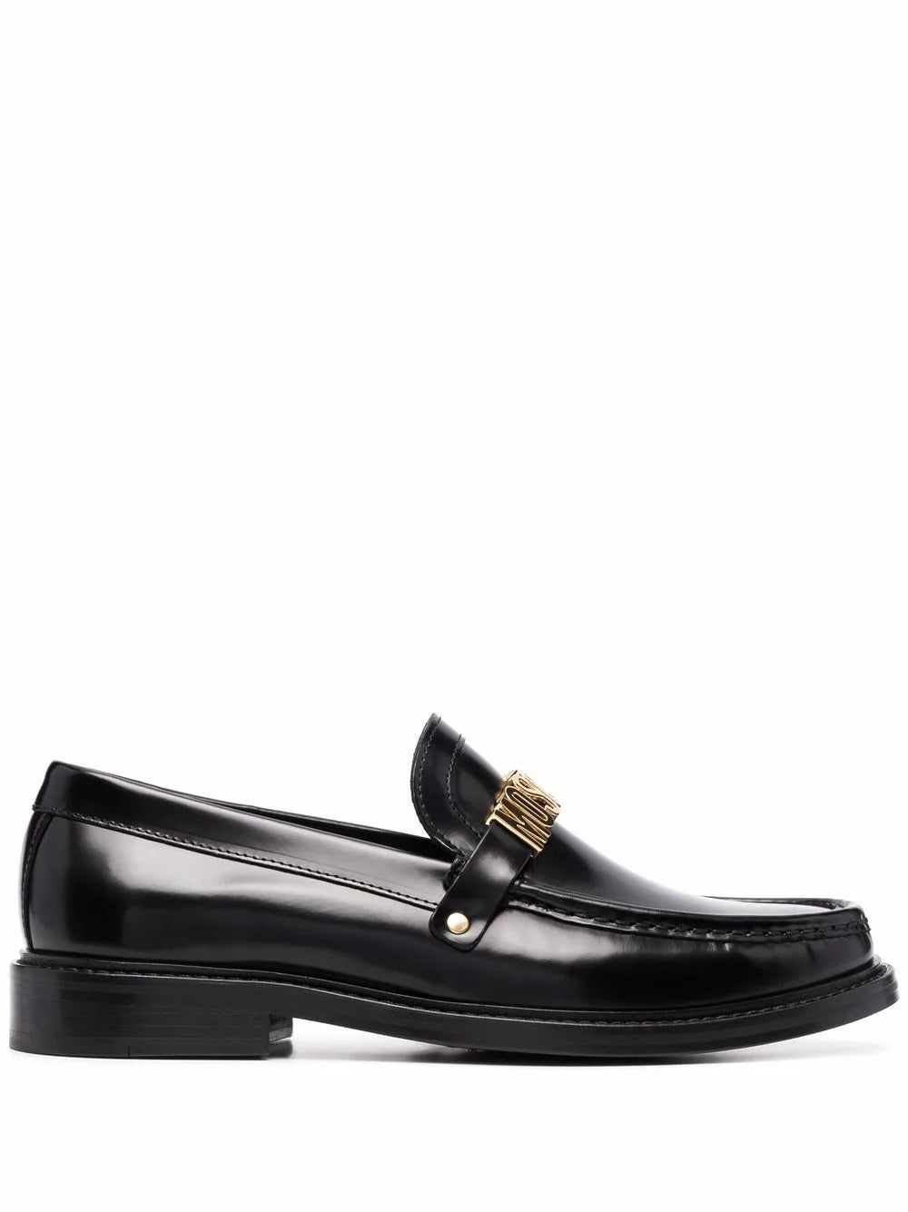 Logo-Letterins Leather Loafers - 1