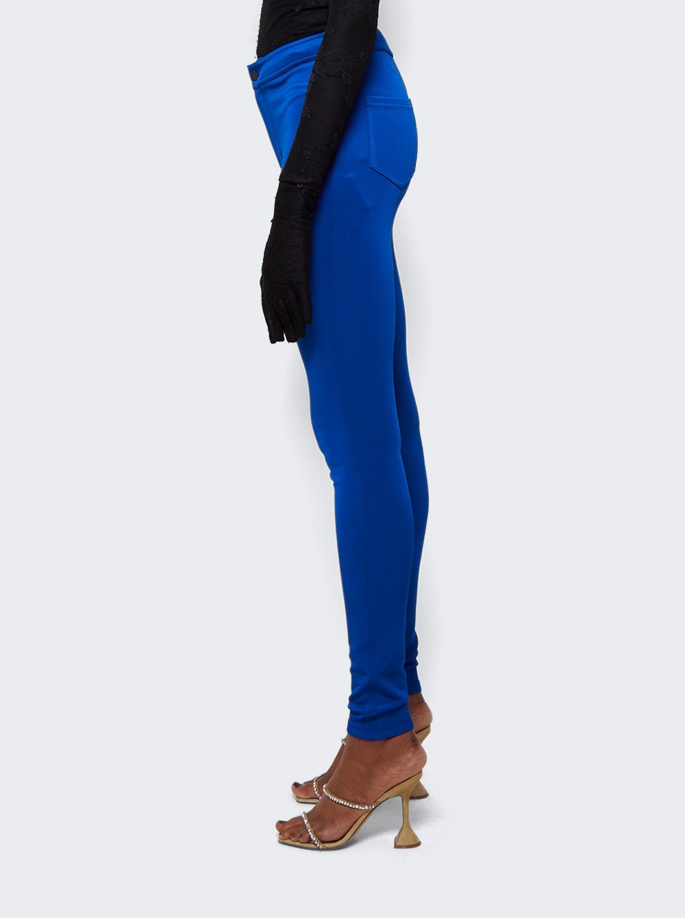 Slim-fit Silk Jersey Pants Bleu Roi - 4