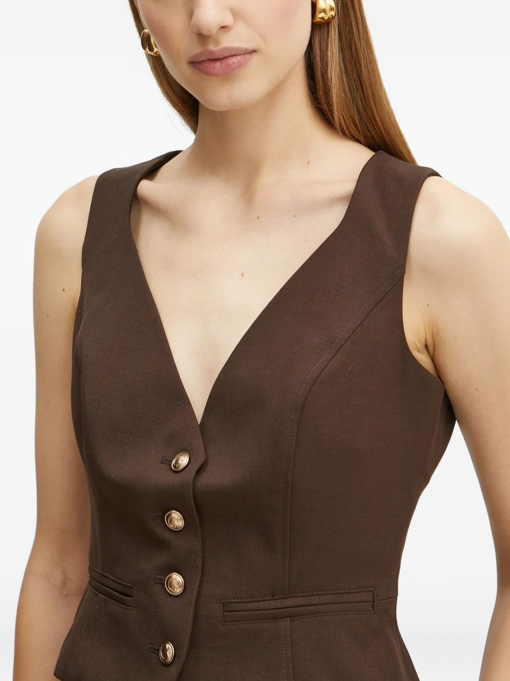 button-fastening sleeveless top - 3