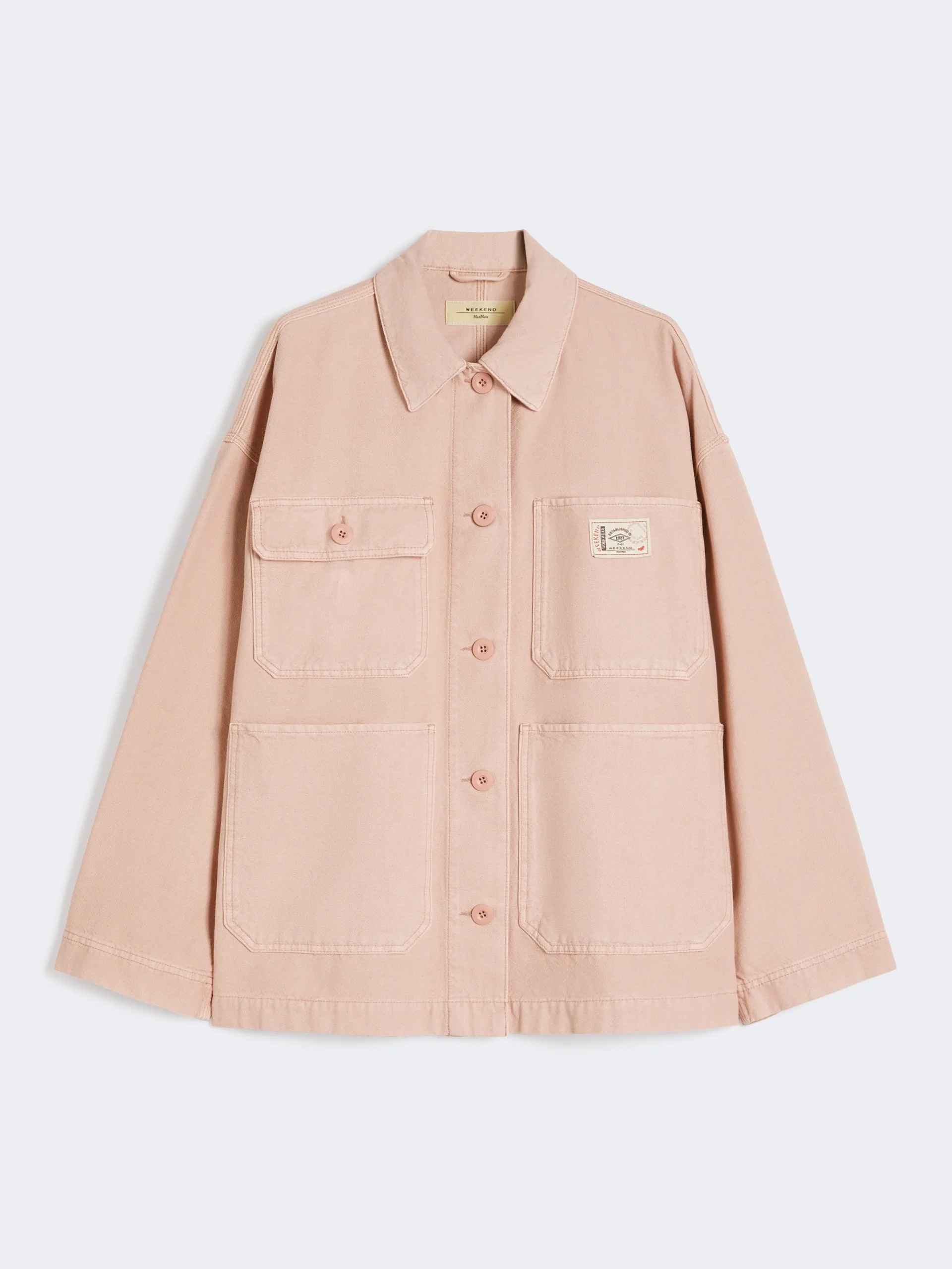Cotton canvas workwear jacket - PINK - 1